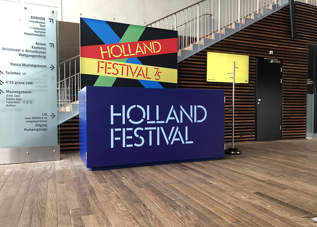 Holland Festival 75 jaar aankleding kassa